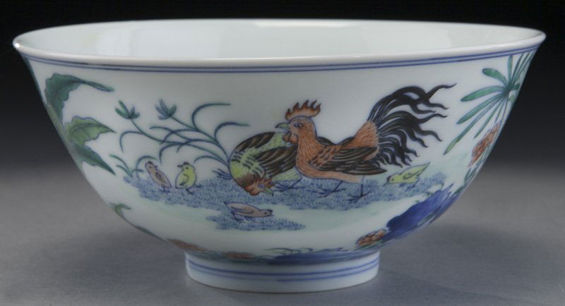 Chinese porcelain doucai chicken bowl (1 of 7)