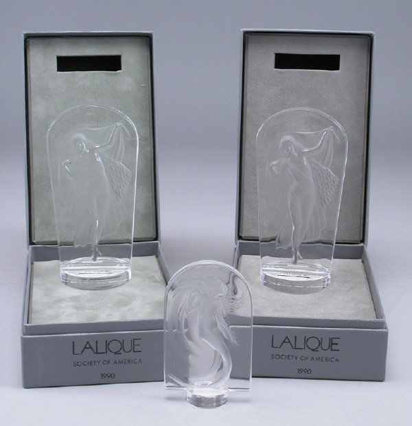 (3) Lalique paperweights including