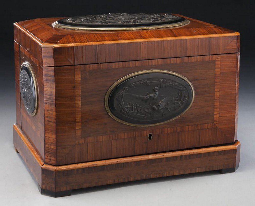 French inlaid and carved liqueur set, (1 of 9)