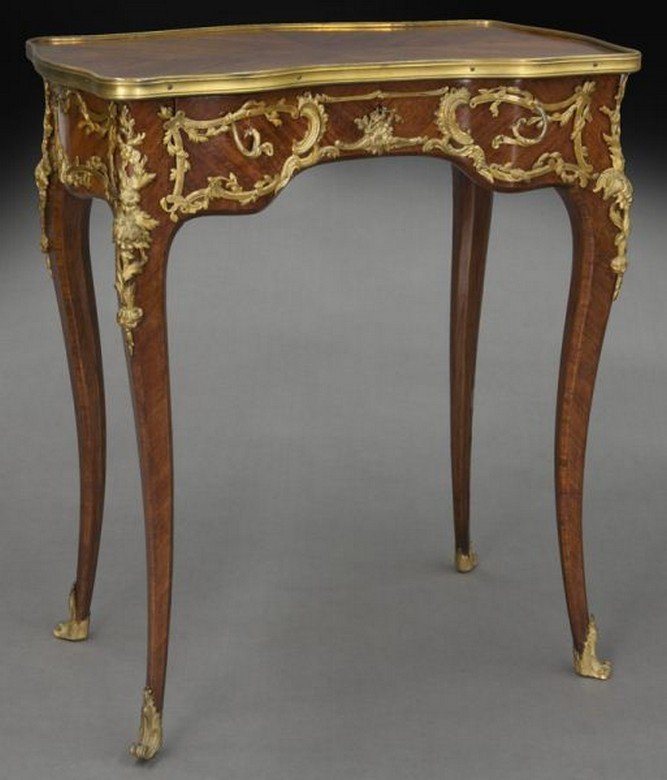 Napoleon III writing table with bronze mounts, (1 of 9)