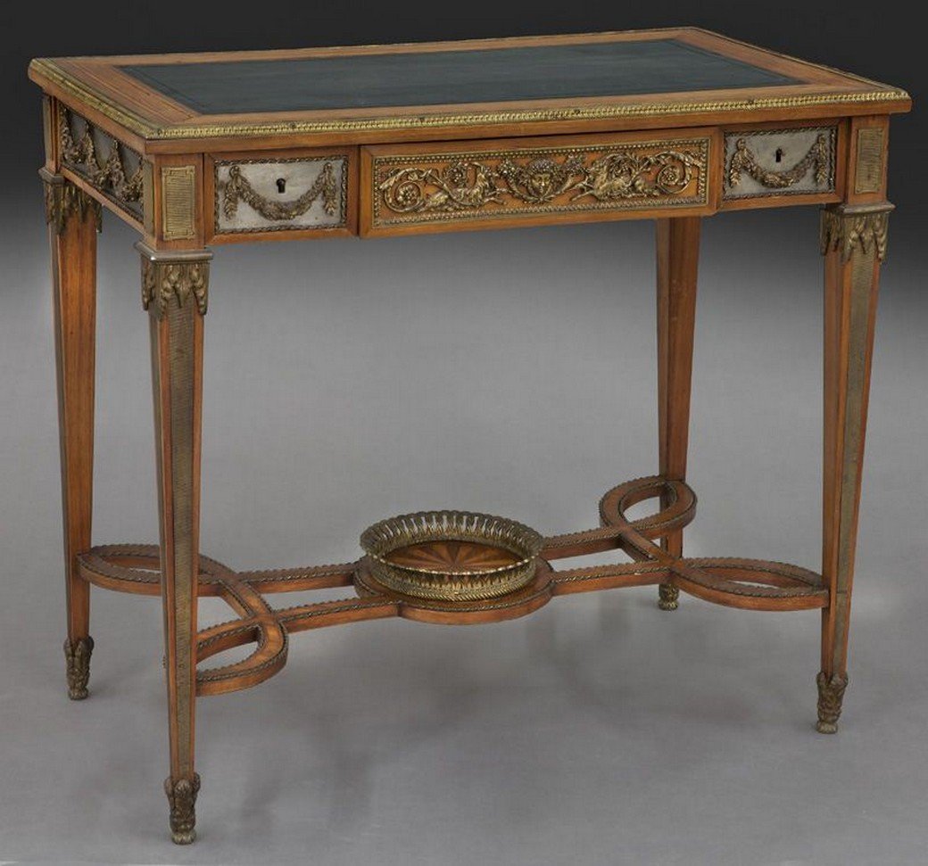 Louis XVI style writing table with bronze (1 of 9)