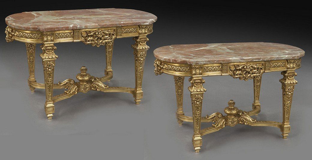Pr. French Regence style carved gilt wood (1 of 8)