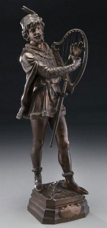 Jean Didier Debut, "Barde" patinated bronze French (1 of 7)