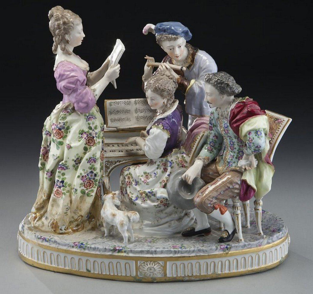 Oval French porcelain figural group (1 of 8)