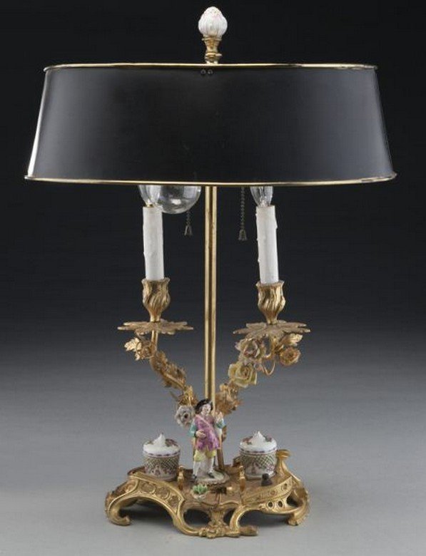 French bronze dore and porcelain ink well (1 of 8)