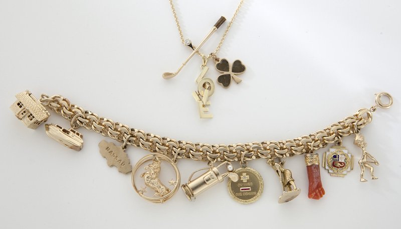 2 Pcs. 14 gold charm jewelry (1 of 5)