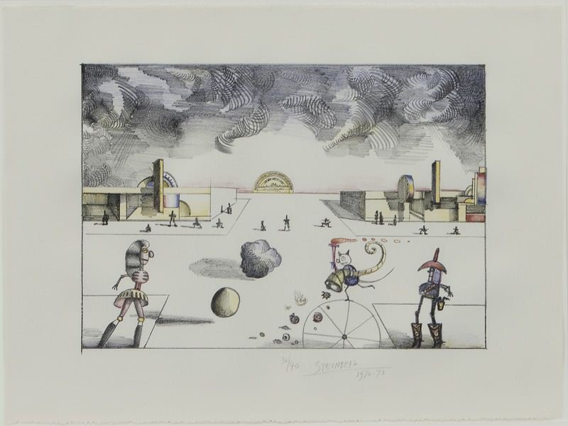 Saul Steinberg "Main Street" color lithograph (1 of 6)