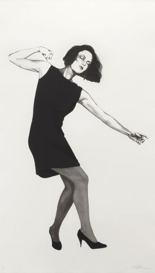 Robert Longo "Tillman (from Men in the Cities)": Robert Longo "Tillman (from Men in the Cities)" lithograph on Arches paper, 2000. Initialed and dated lower right and numbered lower left. Ed. 42/50. Sheet: 70"H x 40"W; Frame: 75.75"H x 45.75"W. Publ