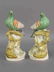 217: Pair of early Staffordshire pigeons perched on