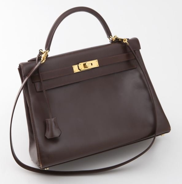 Hermes 32 cm havane box calf retourne Kelly bag (1 of 1)