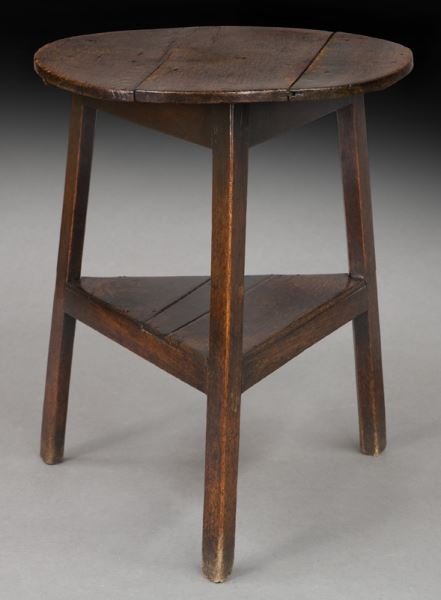 Early English oak 3-leg cricket table (1 of 6)