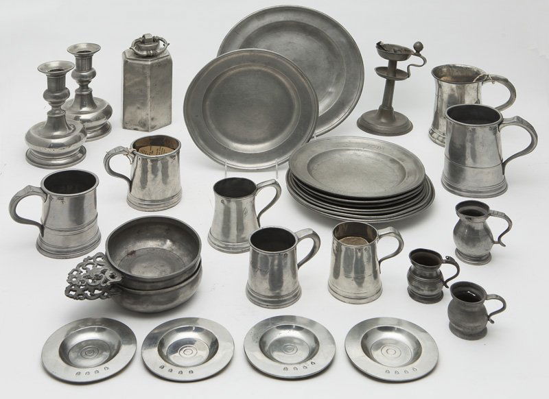 33 Pcs. Antique pewter, (1 of 10)