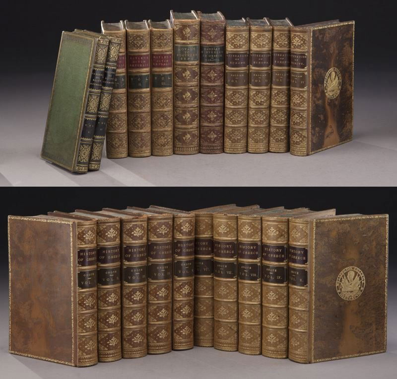 (21) Assorted full leather bound antique volumes (1 of 6)
