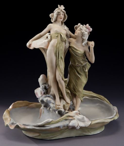 A Royal Dux Art Nouveau centerpiece, (1 of 8)