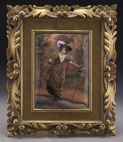 Gilt framed Limoges enameled plaque (1 of 5)