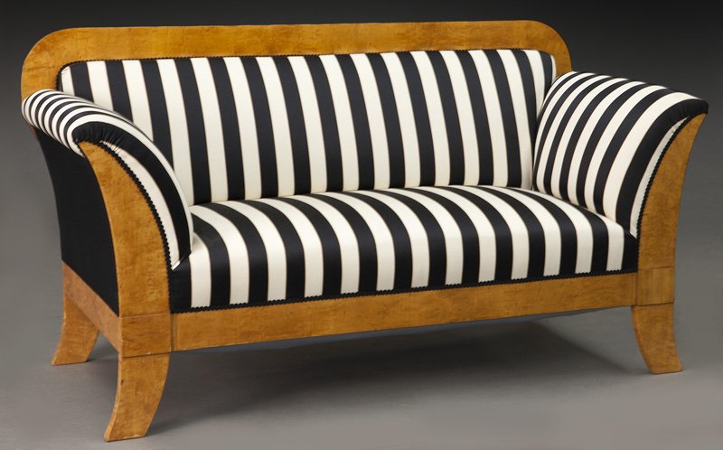 Austrian Biedermeier birch frame sofa, (1 of 8)