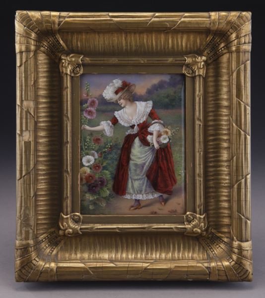 French Limoges style enamel on copper plaque (1 of 4)