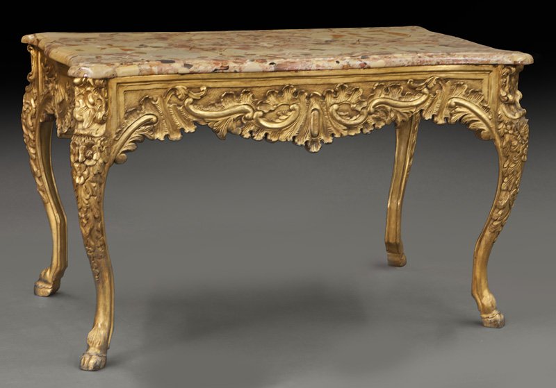 Italian Rococo style carved gilt wood center table (1 of 8)