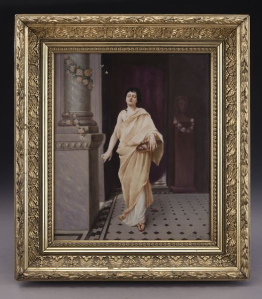 Gilt framed porcelain plaque (1 of 6)