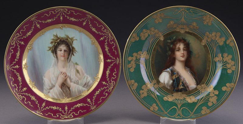 (2) Royal Vienna portrait plates (1 of 7)