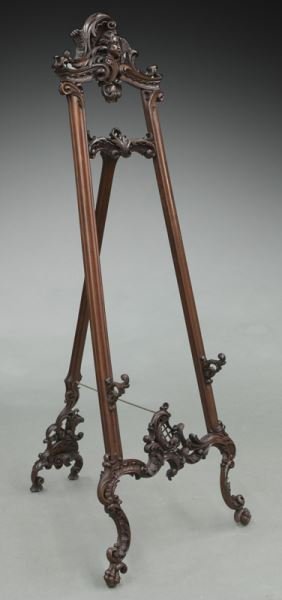 Victorian style carved mahogany floor easel (1 of 7)