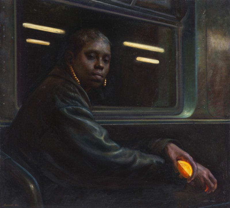 Steven Assael "Glory" oil on panel, 1996. Signed: Steven Assael "Glory" oil on panel, 1996. Signed lower left, "Assael 96". Titled and dated on verso, "Glory 1996". Panel: 19.375"H x 21.375"W; Frame: 22.75"H x 24.75"W. PROVENANCE: Tatistcheff Gallery