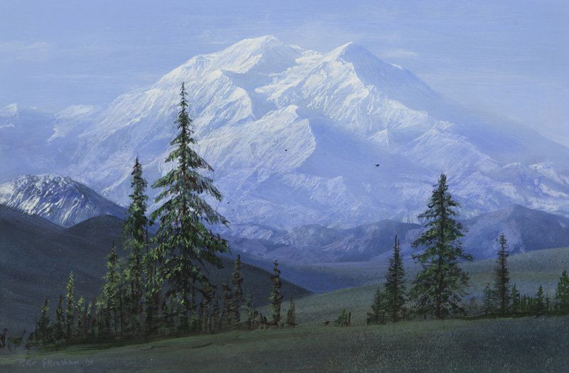 Peter Ellenshaw "Denali, Alaska" acrylic on (1 of 6)