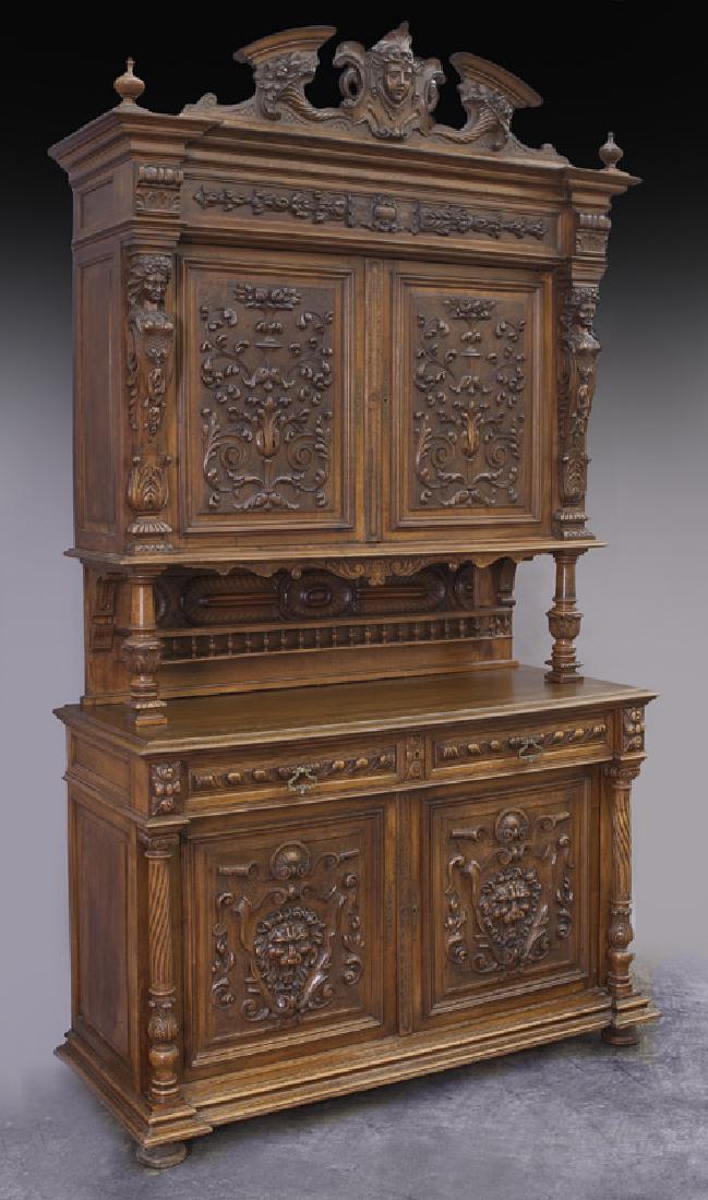 French carved walnut buffet, (1 of 10)
