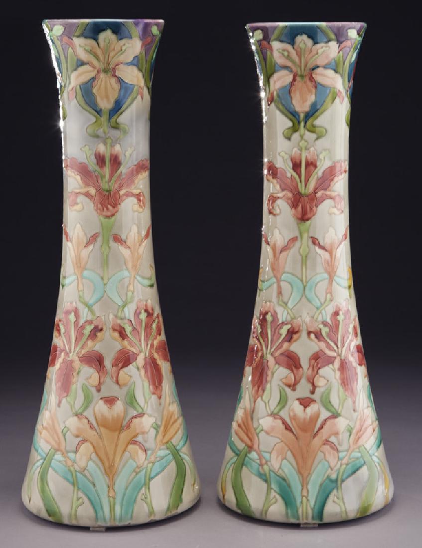 Pr. Longchamp French majolica tall vases (1 of 8)