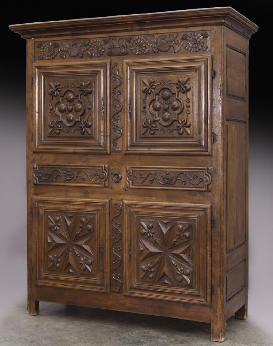 18th C. French carved walnut cabinet, (1 of 10)