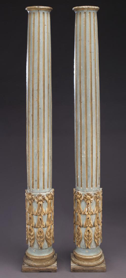 Pr. 18th C. Portuguese parcel gilt columns, (1 of 7)