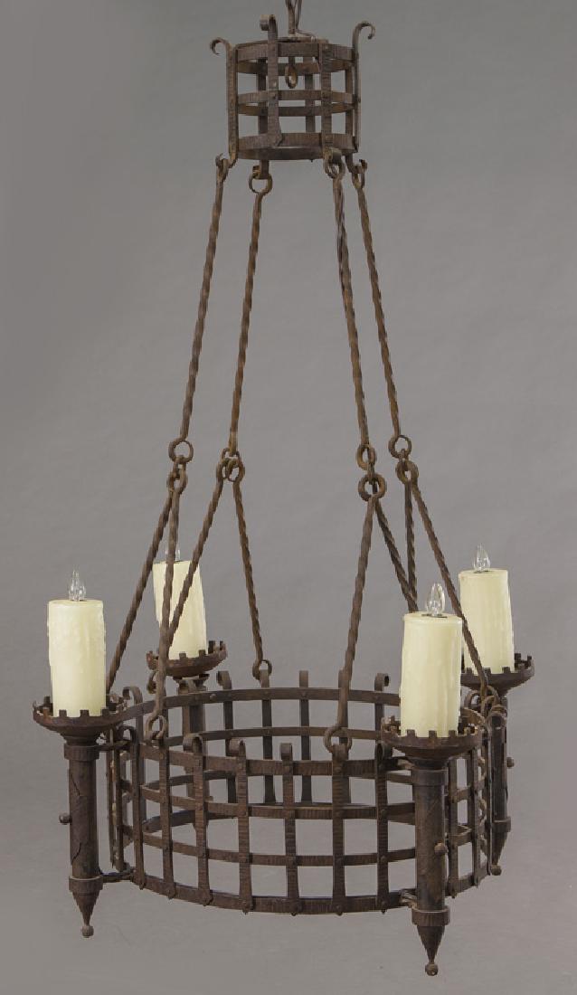 French iron 4-light chandelier (1 of 7)