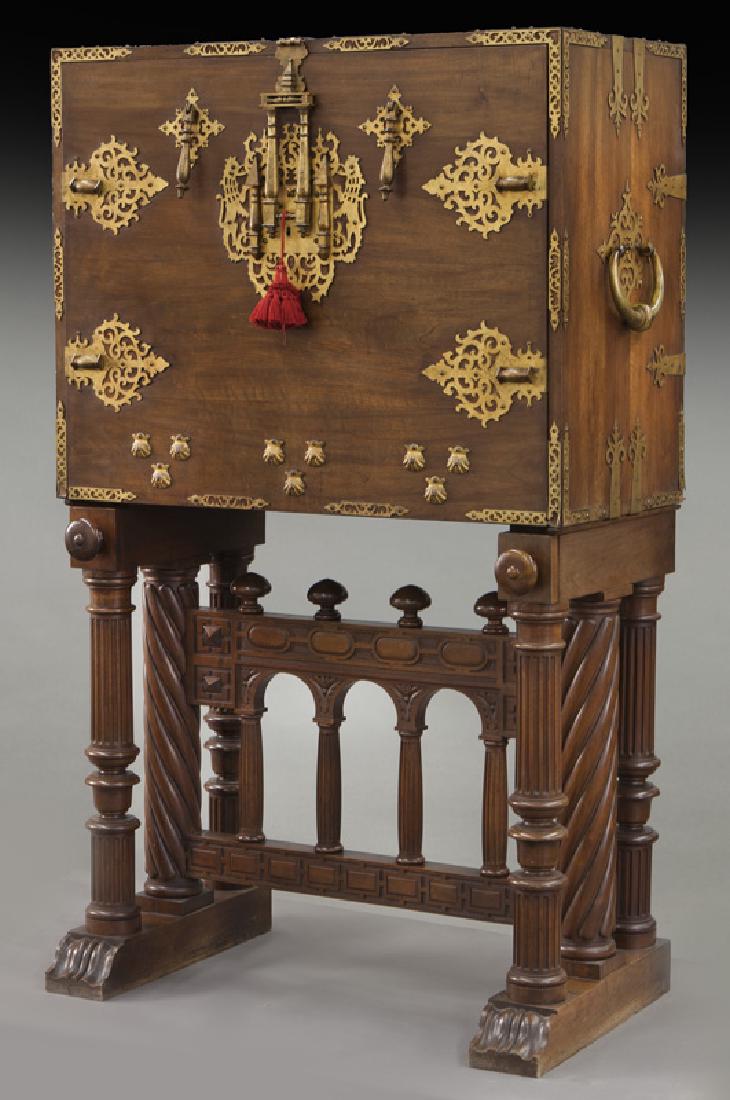 Spanish walnut and iron mounted vargueño (1 of 9)