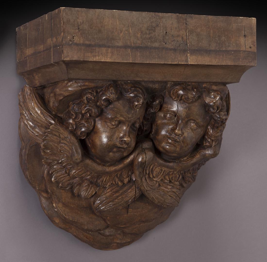 18th C. Italian carved wood wall bracket, (1 of 6)