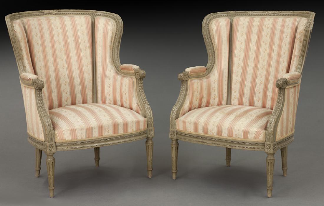 Pr. Louis XVI style bergeres, (1 of 7)