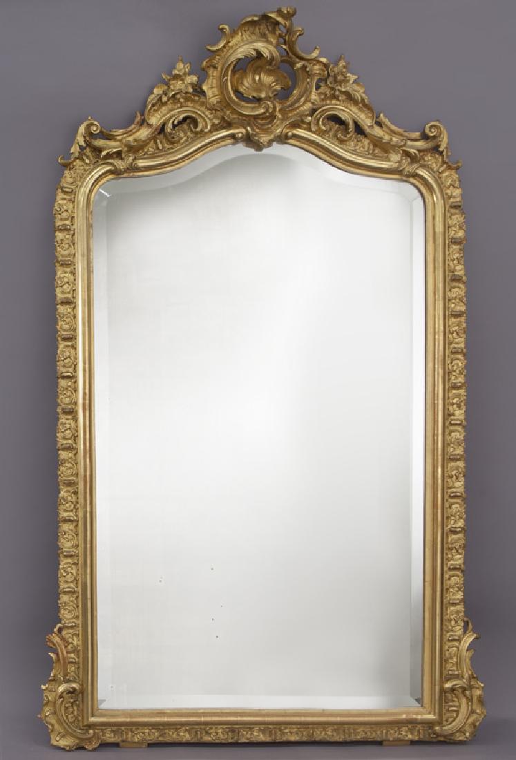 French Louis XV style carved gilt framed mirror (1 of 5)