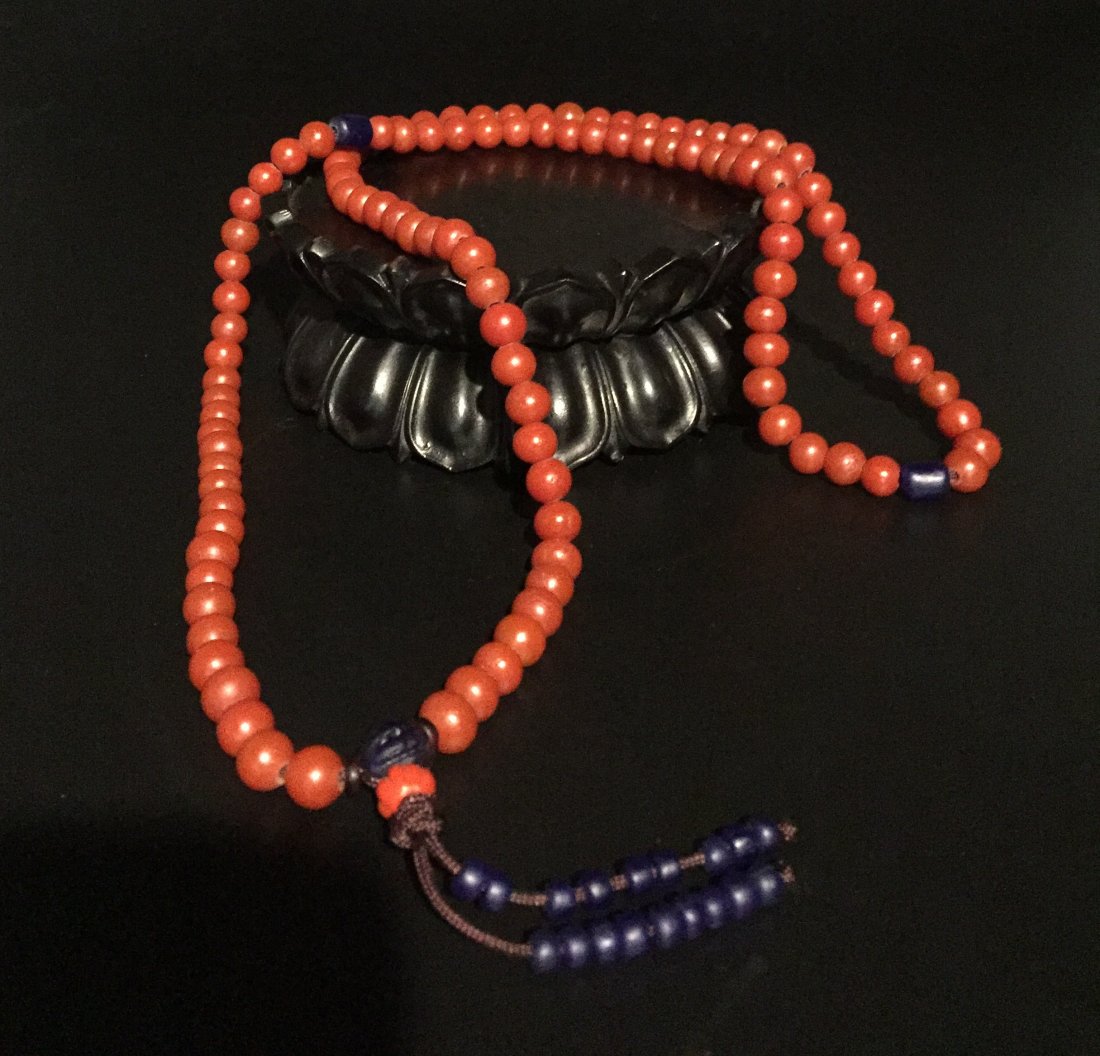 108 Chinese Carnelian & Lapis Lazuli Bead Rosary (1 of 3)