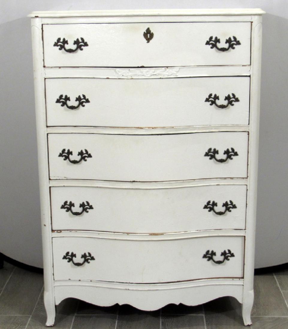 French Style Painted Highboy Chest (1 of 10)