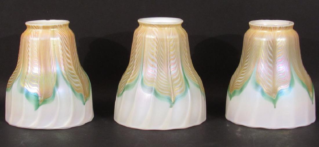 3  Quezal Art Glass Shades (1 of 5)