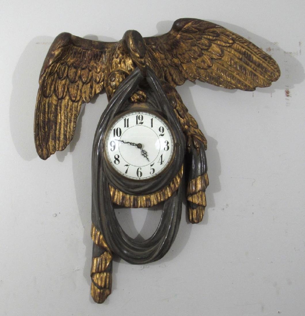 Italian Carved Wood Eagle Framed Clock (1 of 7)