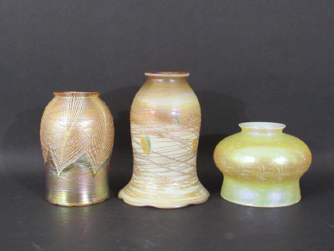 3 Quezal Art Glass Shades (1 of 6)