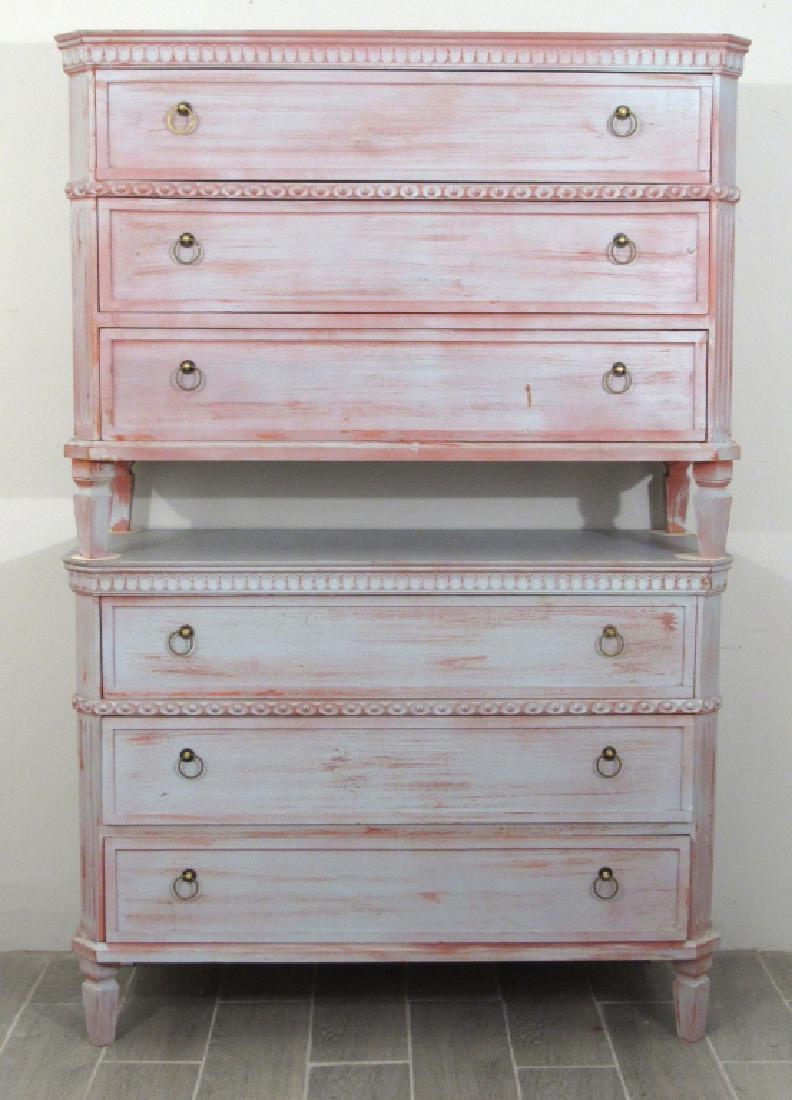 Pair Shabby Chic Three Drawer Chests (1 of 4)