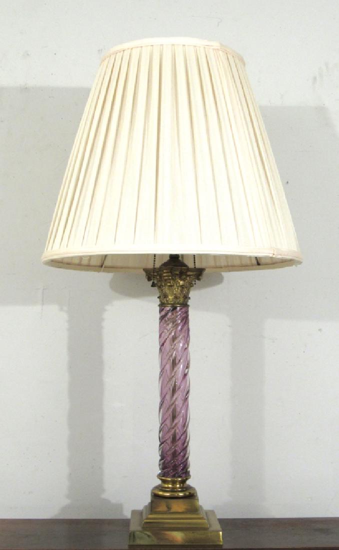 Empire Style Glass Post Column Lamp (1 of 4)