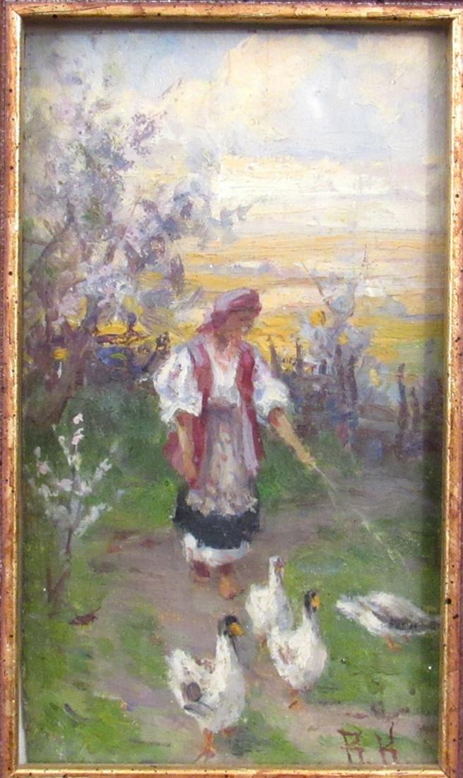 Polish / Russian School - Small Oil on Board (1 of 7)