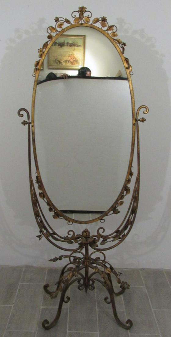 Venetian Style Gilt Oval Cheval Mirror (1 of 6)