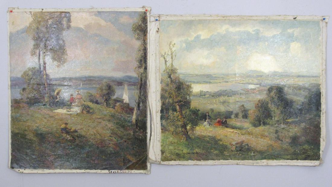 Signed Illegibly (Same Artist) - 2 Oils (1 of 12)