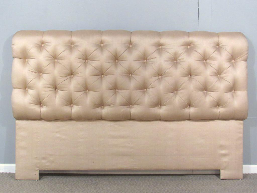 King Size Tufted Headboard: Tufted diamond pattern, some wear, 80"w X 6"d X 52"h
