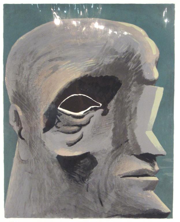 Horst Antes (b. 1936) Lithograph: Lithograph on Matthiew Litho Switzerland Paper. "Omaggio a Michelangelo". Signed lower right, 146/200, circa 1975. 26" X 21" (31" X 24" paper) From a NYC Foundation deaccession.