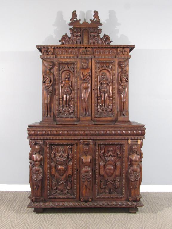 Antique English Gothic Tall Cabinet (1 of 9)