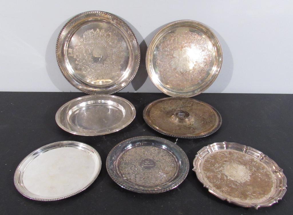 Assorted Silverplated Round Trays (1 of 5)